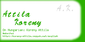 attila koreny business card